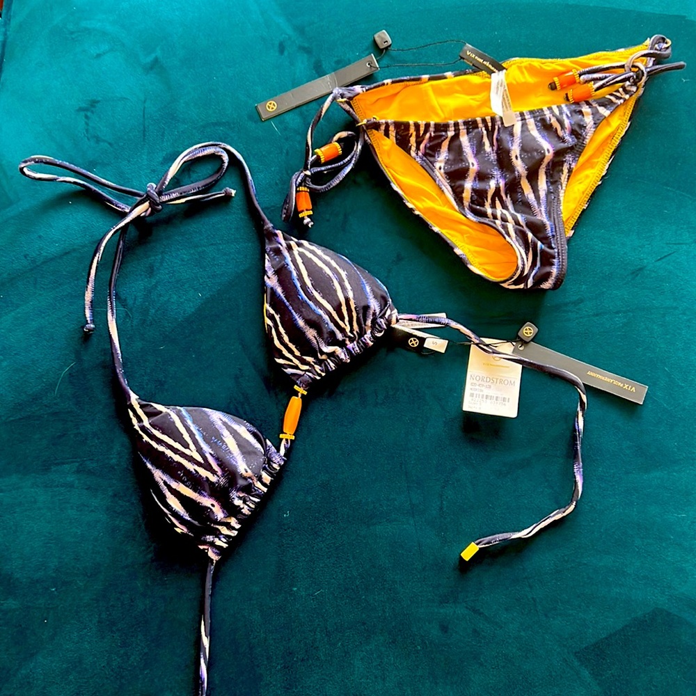 Vix Zebra Print Bikini with Orange Accents
